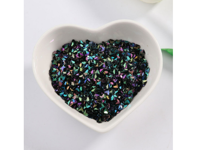 Holografiniai kristaliukai - Tamsiai žalia - Violetinė 10g pigiau