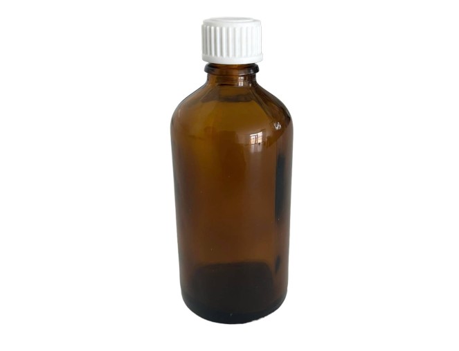 Stiklinis buteliukas su lašintuvu ir užsukamu dangteliu 100ml pigiau