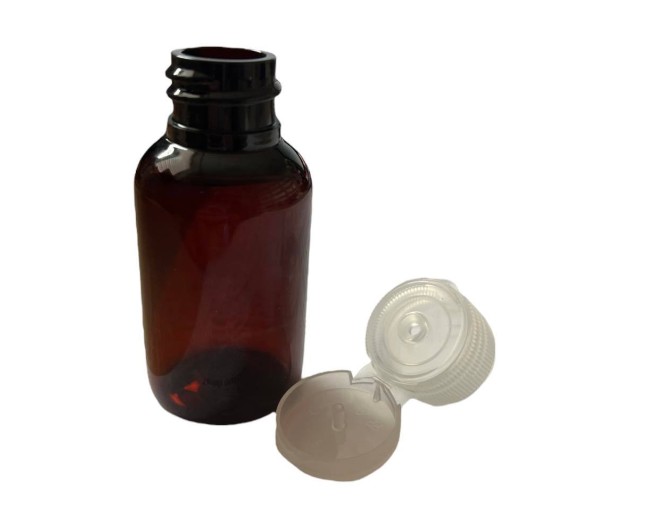 Plastikinis buteliukas su atverčiamu dangteliu 30ml
