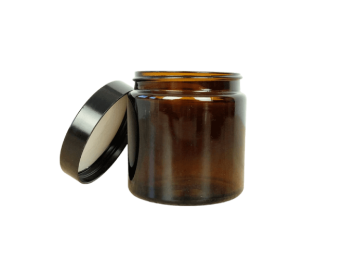 Tamsaus stiklo indelis su užsukamu dangteliu 60ml