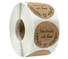 Lipnios etiketės "Handmade with love" Nr. 2 - 500 vnt.