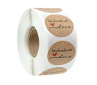 Lipnios etiketės "Handmade with love" - 500 vnt.