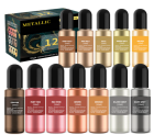 Skysti blizgūs pigmentai "Metallic" - rinkinys 12 vnt. pigiau