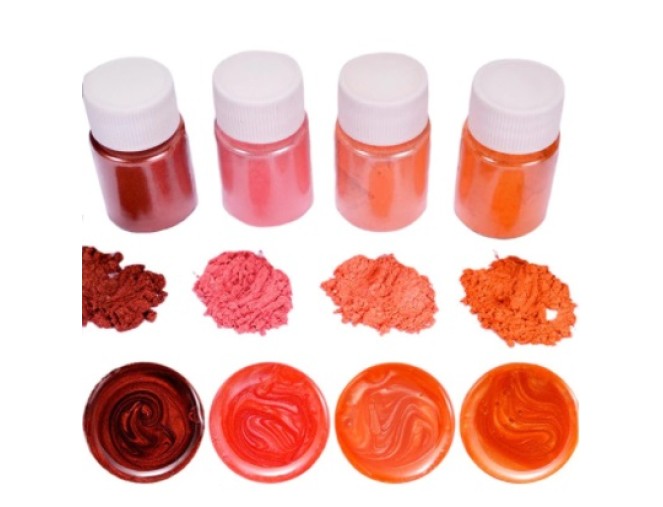 Blizgių pigmentų rinkinys 10g x 4 vnt. - "Rudens atspalviai"
