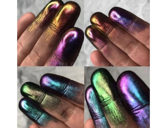 Chameleono pigmentas 10g - Auksinė - Rožinė - Žalia skubus pristatymas